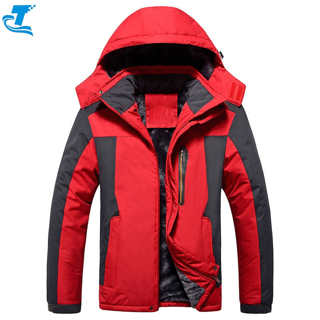 Chaqueta de esquí impermeable para hombres Capucha desmontable personalizable de talla grande de invierno