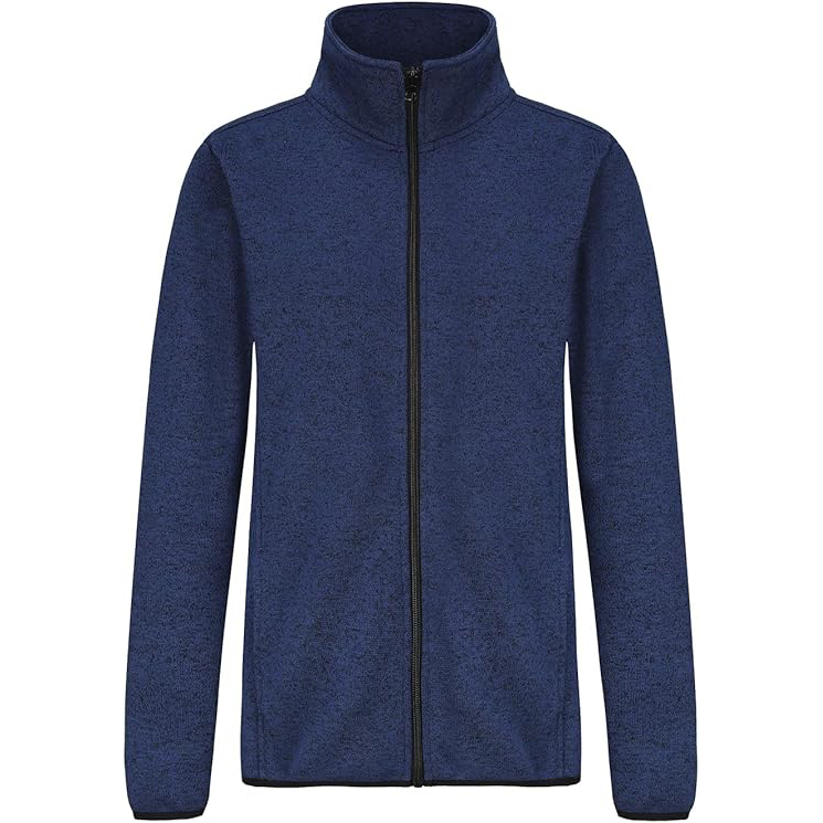 Suéter de manga larga para mujeres con cremallera con bolsillos con bolsillos