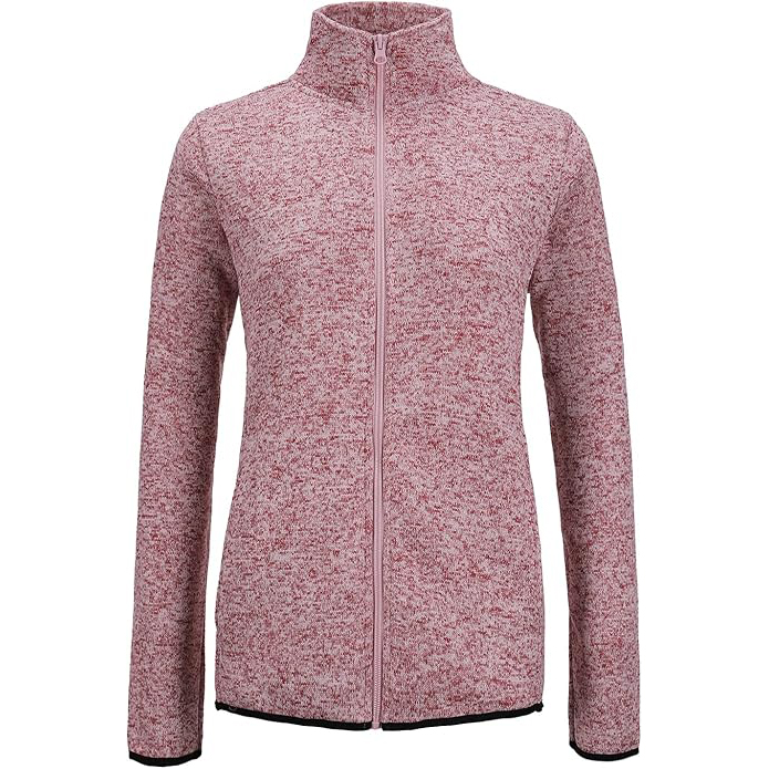 Suéter de manga larga para mujeres con cremallera con bolsillos con bolsillos